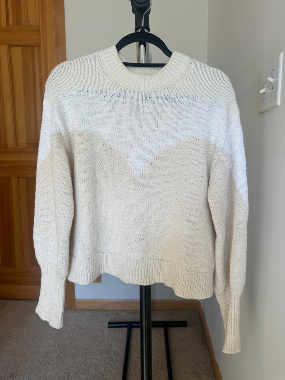 A.L.C. Cream Cotton Crewneck Sweater - Picture 2 of 5
